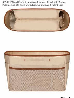 Beige Purse & Handbag Organizer Insert
